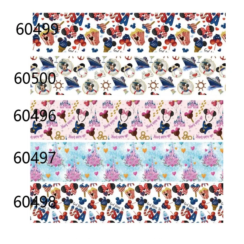 10yards Disney Mickey Cruise Grosgrain Ribbon for Hairbows Sewing Accessories DIY Craft Materials