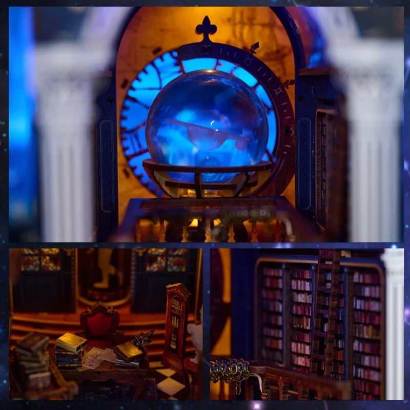 غلاف مخطط النجوم العتيقة من OUZEY، مرصد خشبي مصغر ثلاثي الأبعاد، DIY غامض للمراهقين