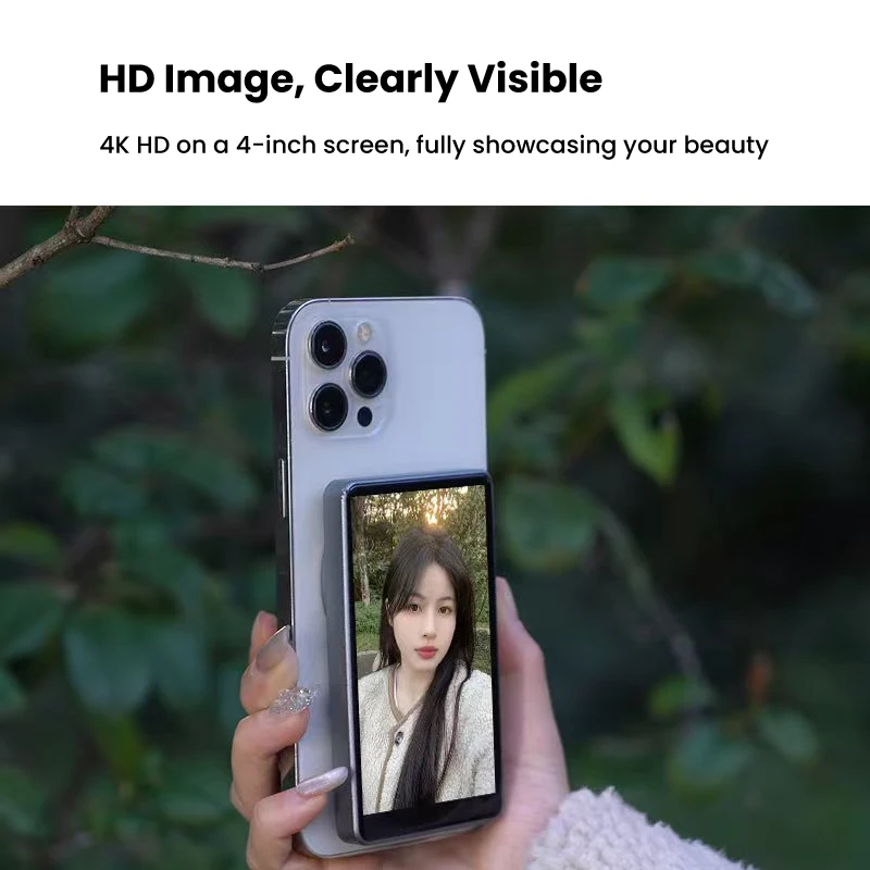 

Новый магнитный телефон, монитор для селфи, экран, дисплей высокой четкости для Vlog, прямая трансляция видеозаписи, вспомогательный инструмент для селфи