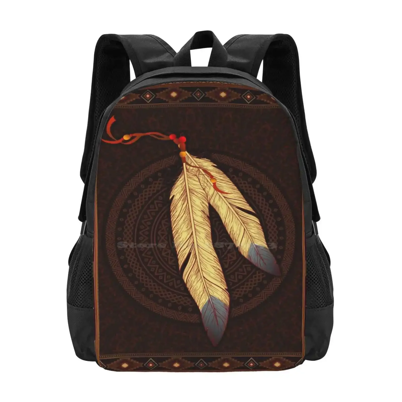 

Родные перья Мандала Африканский орел Племенные Лидер продаж Школьный рюкзак Модные сумки Ремный женский головной убор Бесплатно