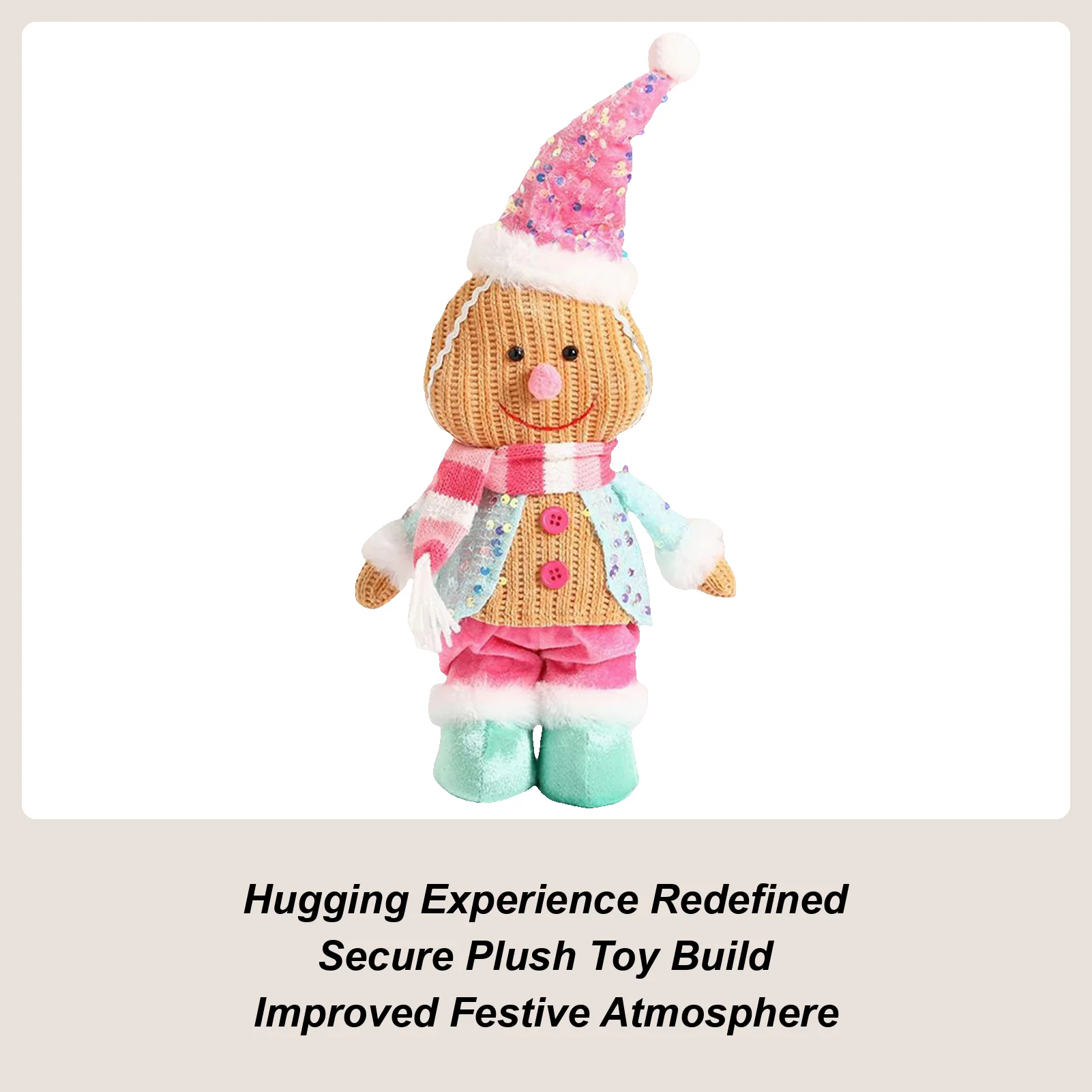 

Gingerbread Plush Toy Christmas Gingerbread Stuffed Animal Soft Cuddly Doll Home Decorations For Family Kids Friends Toddler