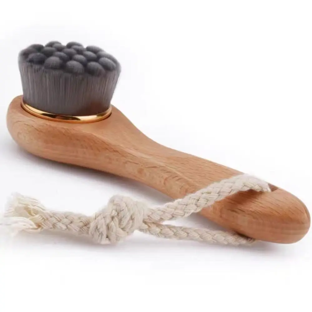 Limpeza profunda cerdas de carvão de bambu chuveiro ferramenta de cuidados com a pele massagem purificador escova de limpeza facial lavagem rosto escova