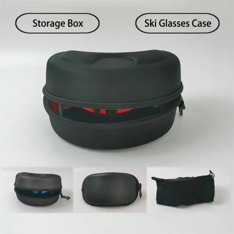 Water Resistant Eyewear Organizer Box, Portable Goggle Bag, Fit Ski Racing Motorcycle Sports Protective Glasses