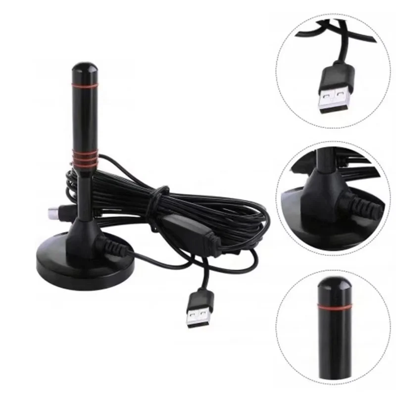 Antenne TV numérique HD portable, amplifiée pour intérieur, DAB+, avec amplificateur VHF/UHF, antenne extérieure rapide pour récepteur TV HD