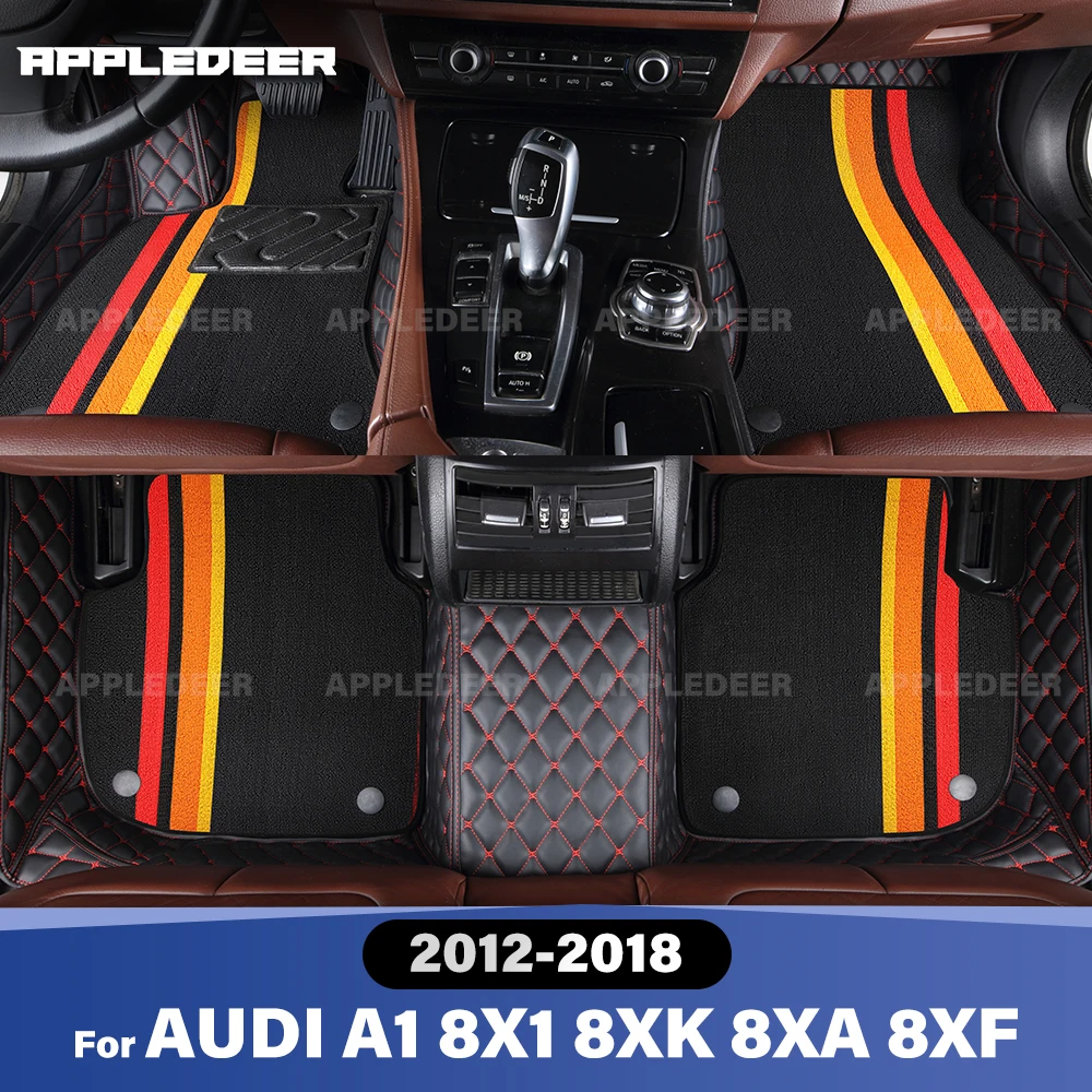 

For AUDI A1 8X1 8XK 8XA 8XF 2012-2018 Double Layer Car Floor Mats Custom Auto Carpet Cover Interior Accessories