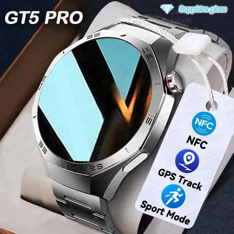 

2025 для Huawei GT5 Pro умные часы мужские HD AMOLED экран GPS траектория монитор здоровья BT вызов 1,52 "фитнес умные часы IP68