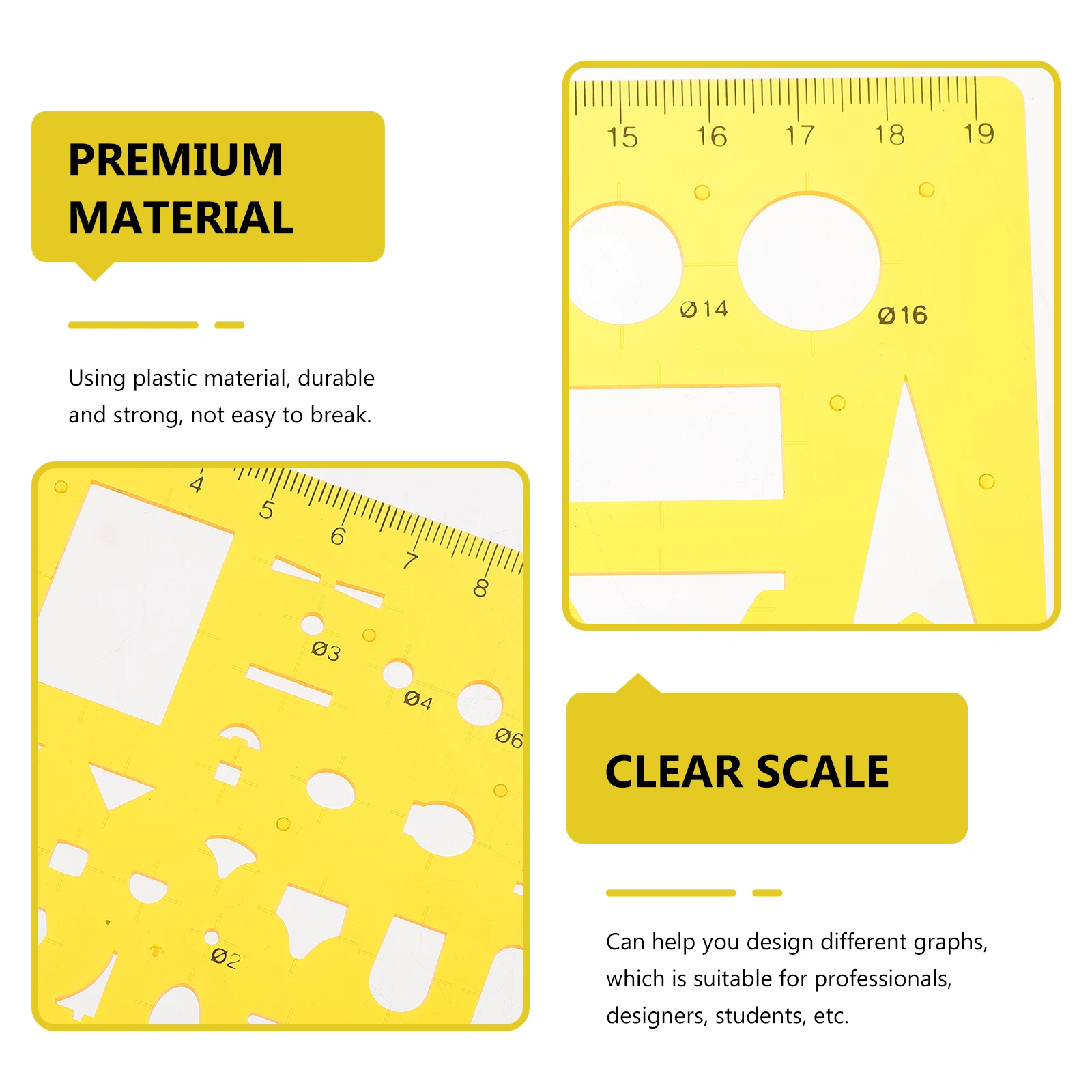 6 pezzi modello di disegno righelli righelli geometrici per bilance di rete modello righello disegno righello