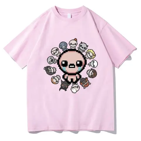 Ren bomull Mode Casual Binding Of Isaac T-shirts Bomullstoppar Roliga Kortärmade O-ringade T-shirts Vintage Estetiska T-shirts 8 best sales Isaac-t-shirt med bindning - №3