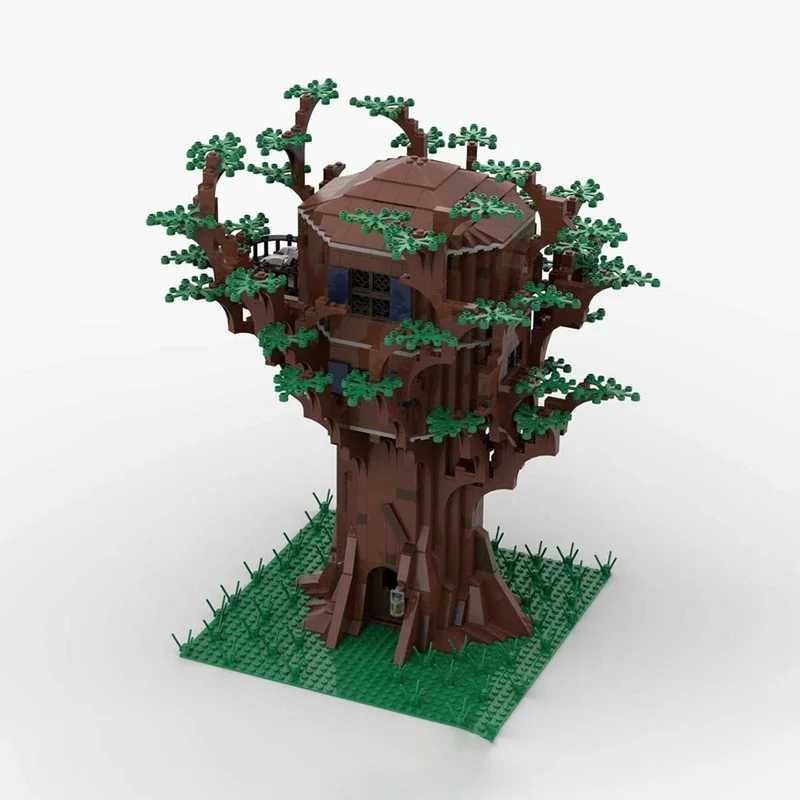 Moc blocos de construção casa na árvore tecnologia tijolos modulares modelo presentes brinquedos natal diy conjuntos montagem