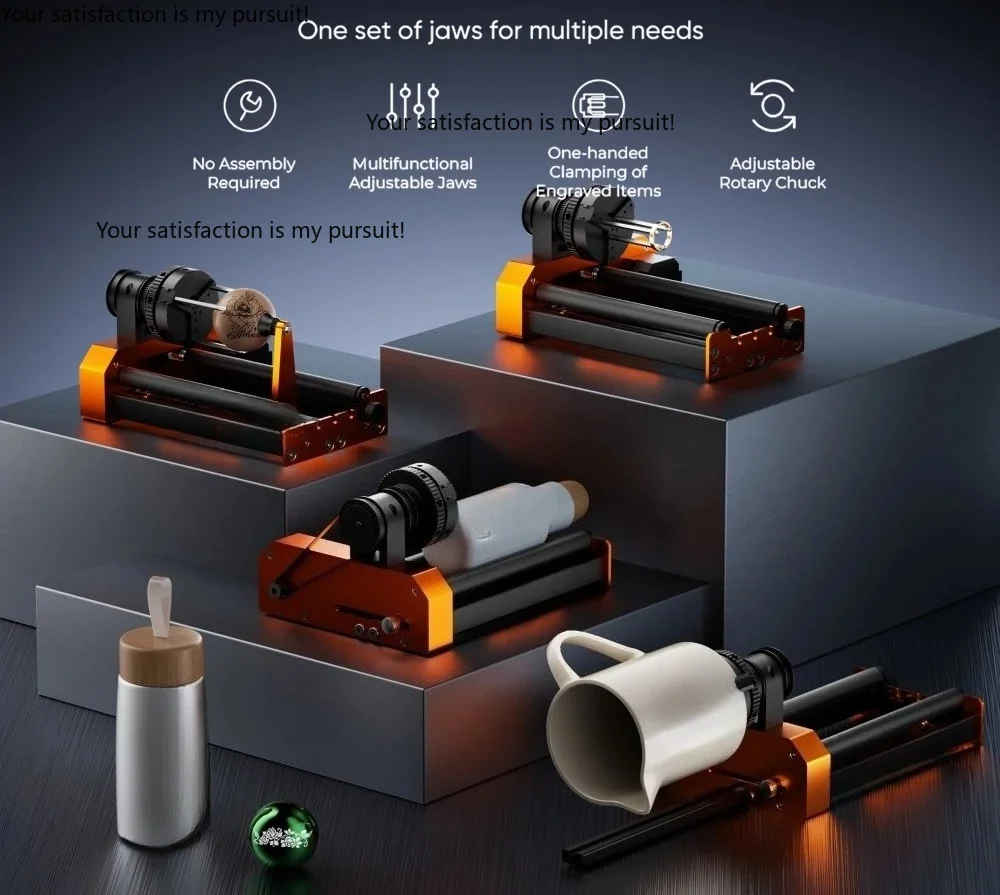 M4 Chuck Module Rotating Module 360° Rotating 4-in-1 Rotary Engraving for Cylindrical Cans Bottles Sphere Rings Objects