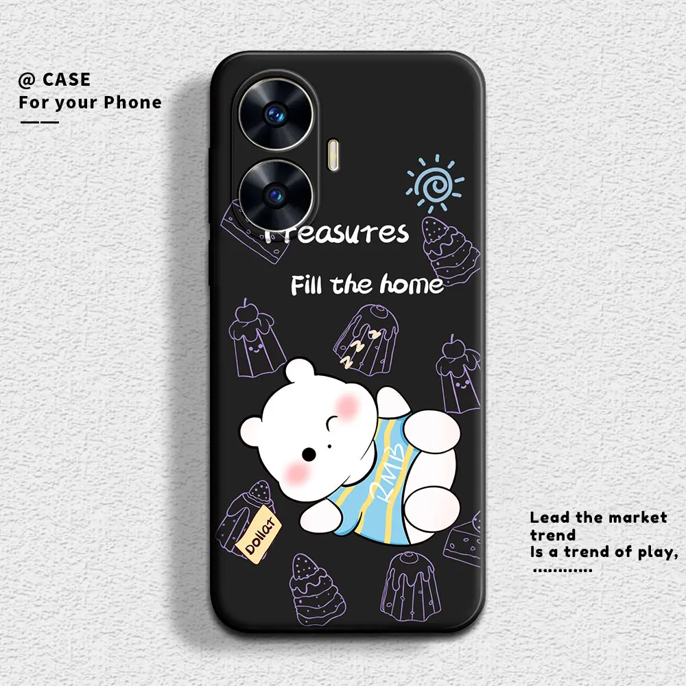 For Realme C55 C51 C53 C35 Case Cute Panda Soft Silicon Couple Phone Case For Realme C30 C30S C31 C33 2023 Protect Cartoon Cover