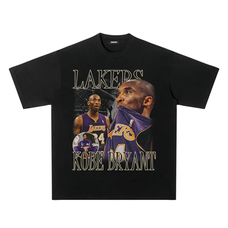 

Kobe Bryant Star Short-sleeved T-shirt Men's Trendy Brand Ins Personalized Fashion Printing Pattern Heavy Loose Jersey Jersey