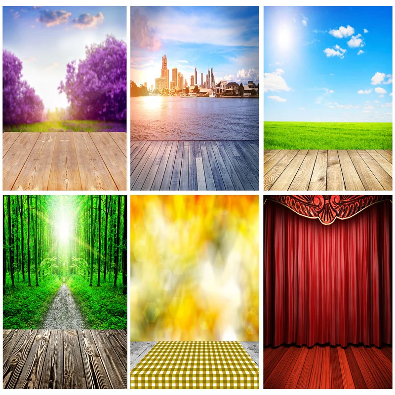 

SHENGYONGBAO Spring Forest Wooden Floor Photography Backgrounds Sky Sea Natural Scenery Photo Backdrops Studio 210309TFX-05