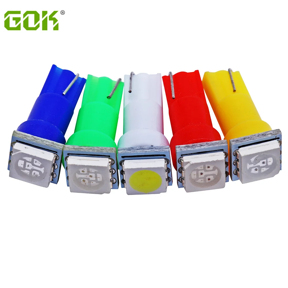 10Pcs T5 Led 17 37 73 74 SMD 5050 Auto LED Lamp Car Dashboard Instrument Light Bulb 12V White Blue Red Yellow Green 10X