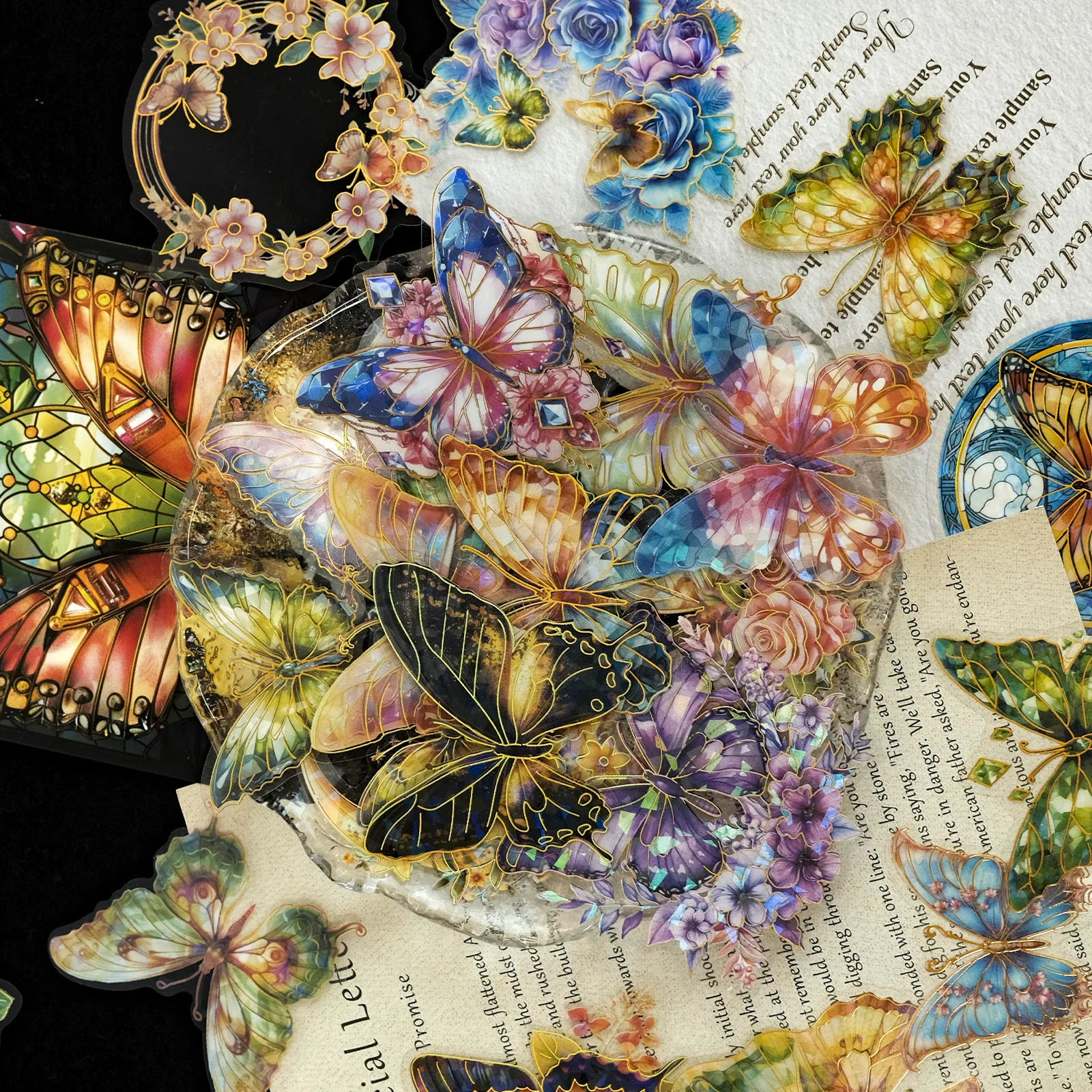 

30Pcs Retro Butterfly Stickers - Decorative DIY Scrapbooking Stickers for Hand Account Diary Album Craft