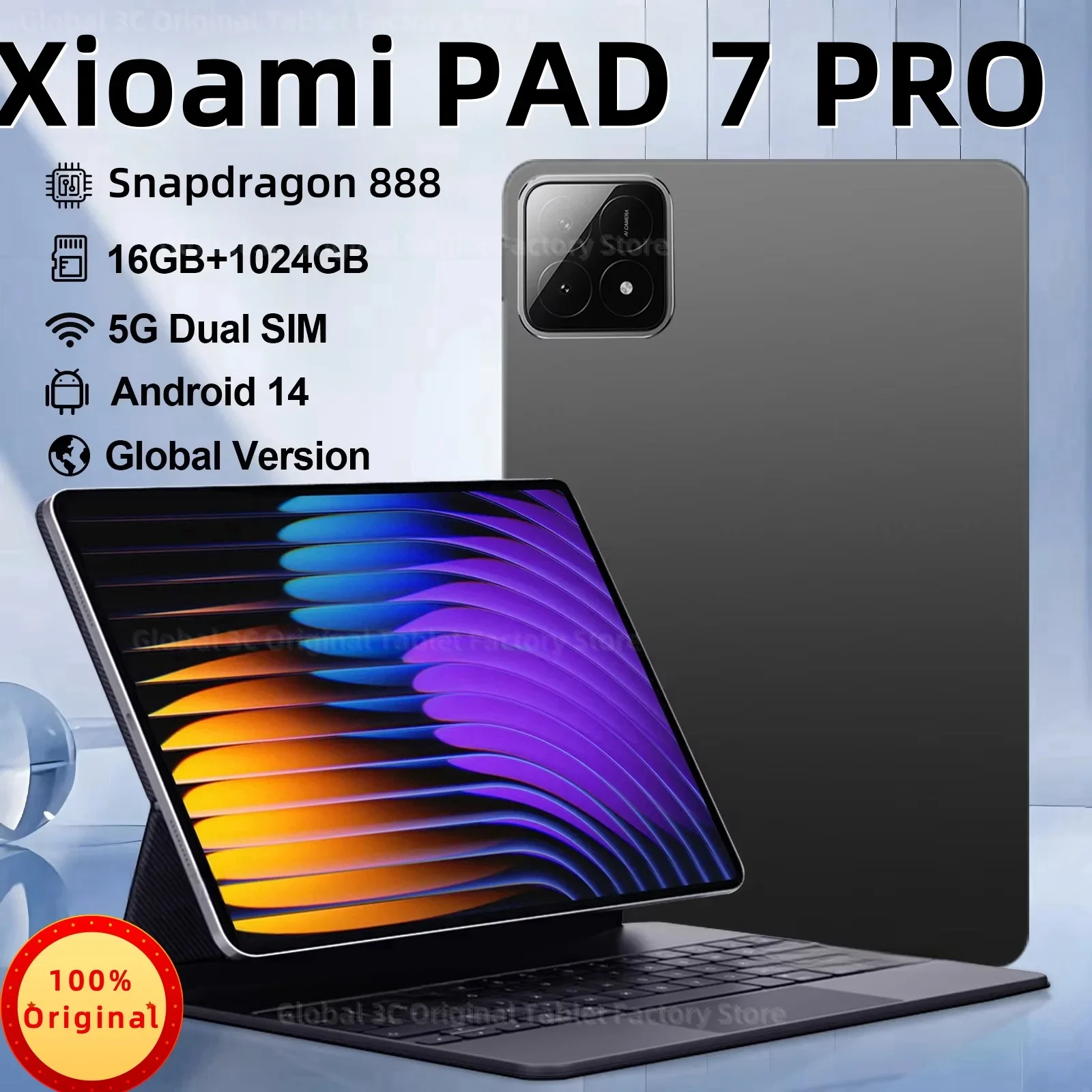 Global Version Original Xioami Pad 7 Pro Tablet 16GB+1T 11inch HD 4K Android 14 20000mAh 5G Dual SIM Phone Call WiFi GPS Tablet