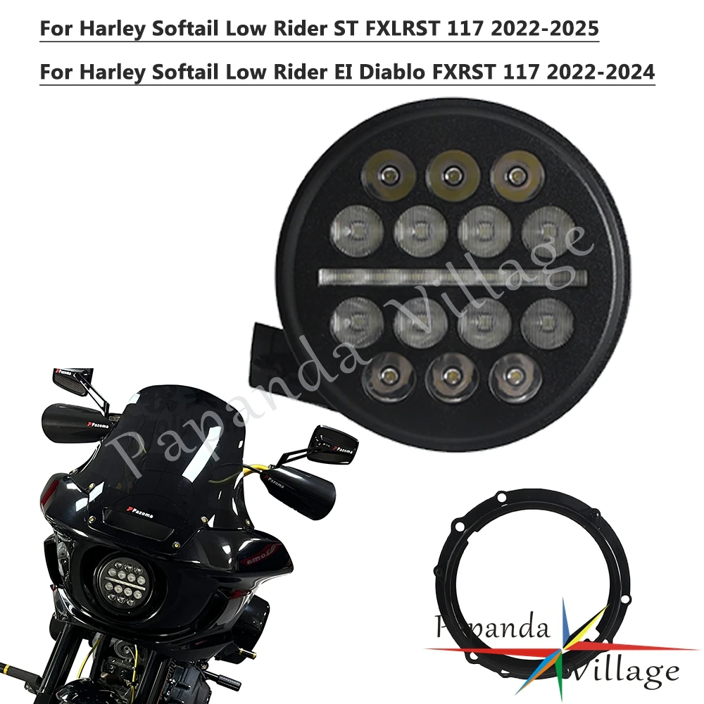 For Harley Softail Low Rider ST FXLRST 117 EI Diablo FXRST 117 LED Headlight Mounting Bracket Ring DRL High/low Beam Headlamps