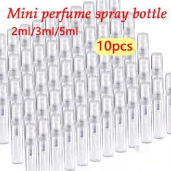 10pcs x 5ml/3ml/2ml Mini Clear Plastic Spray Bottles Container Empty Cute Perfume Atomizer for Travel Essential Perfume Liquid