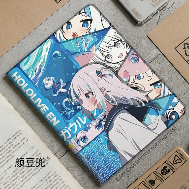 

Gawr Gura Anime VTuber hololive Case For iPad 10.2 8th 10th Air 4 5th Mini 5 6th Case Luxury Silicone For iPad Pro 11 12.9 inch