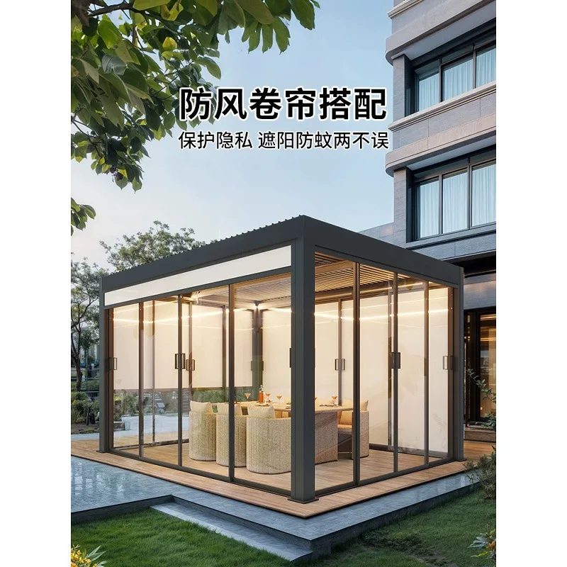 Glass sun room outdoor simple transparent house courtyard habitable pavilion aluminum alloy splicing house