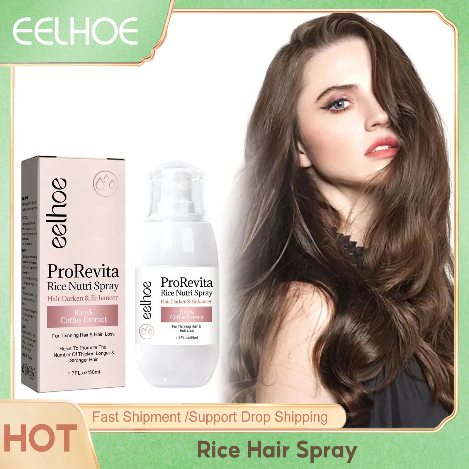 

Rice Dense Hair Spray For Regrowth Frizzy Dry Hair Thickener Strengthening Nourish Scalp Treatment Repair Damage Hair Care Spray