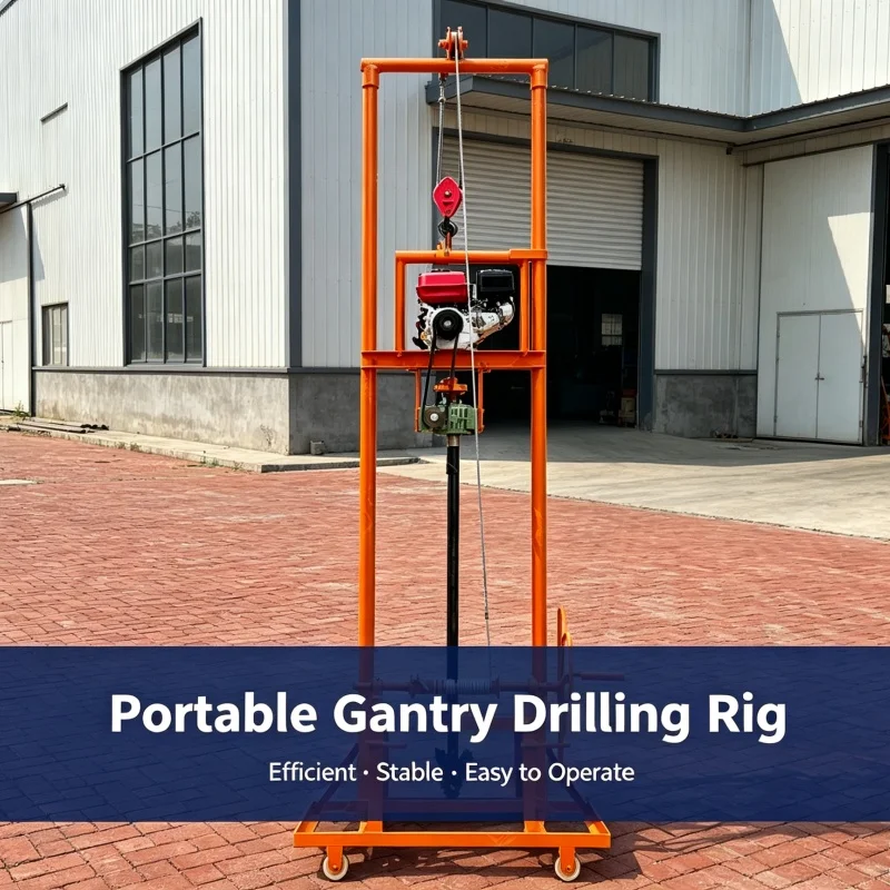 Customized Courtyard Gantry‑frame Water Well Drilling Rig, Portable Drilling Machine for Rural Household Drinking Well