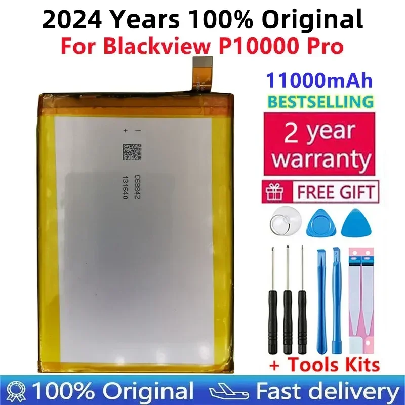 

High-Quality 2024 Years 100% Original Battery For Blackview P10000 Pro 11000mAh Batteries+Tools