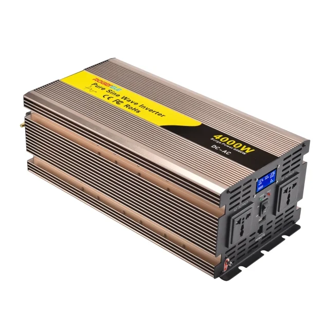 

China Factory Selling Pure Sine Wave Inverter DC 12v 24v AC 110v 220v Power 4000W Car Inverter Converter with LCD Display