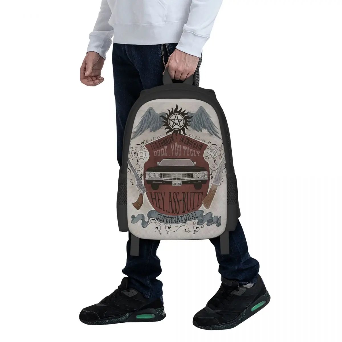 

Supernatural Retro Crest Student Backpack School Bag Hiking Travel Daypack for Boys Girls Fashion Bookbag Shoulder Bags