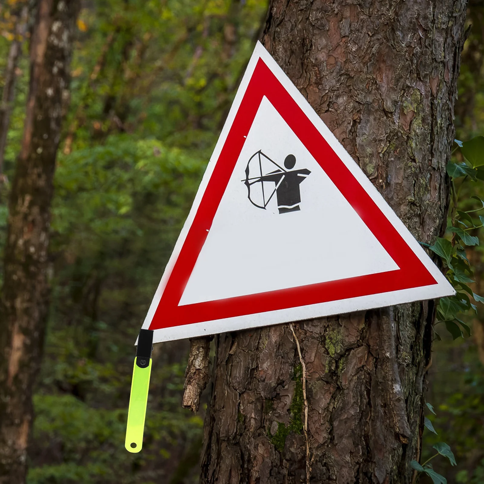 

12pcs Fluorescent Band Clip High Visibility Waterproof Pvc Durable For Archery Night Running Cycling Reflective Trail Markers