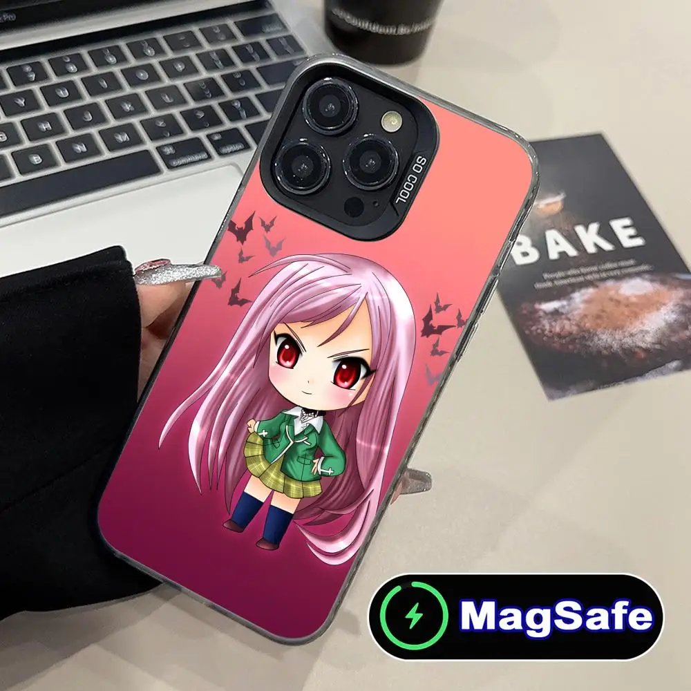 

Чехол для телефона Rosario Vampire Moka Akashiya для iPhone 16, 15, 14, 13, 12, 11 Pro Max Plus MagSafe, полупрозрачный цветной чехол для мобильных телефонов