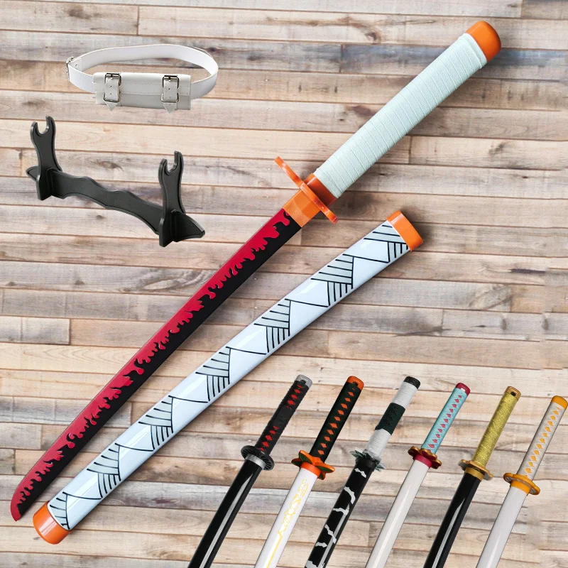 Anime bambu katana kimetsu no yaiba cosplay arma demônio slayer espada zenitsu kyoujurou tanjiro espadas