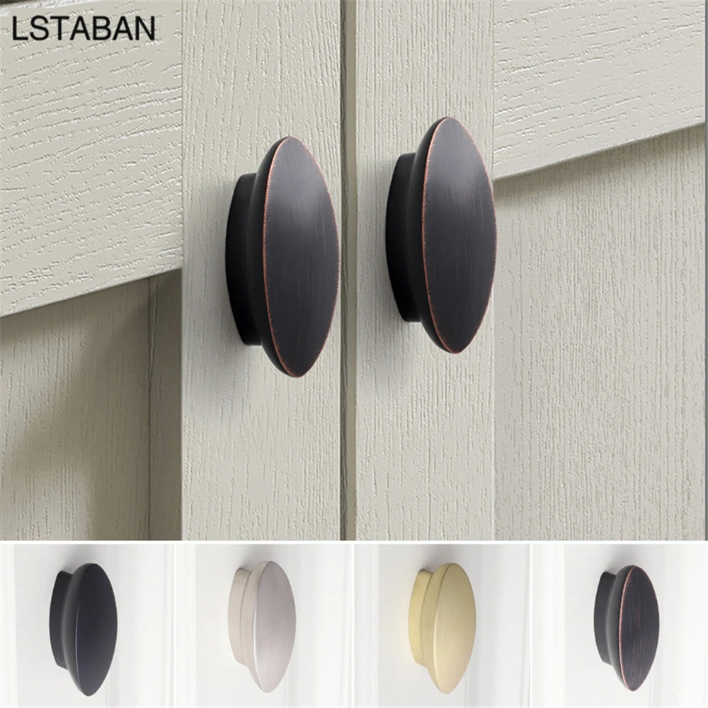 Zinc Alloy Solid Kitchen Handle High-end Oval Wardrobe Shoe Cabinet Handle Door Pulls Drawer Knob Furniture Hardware Accessories