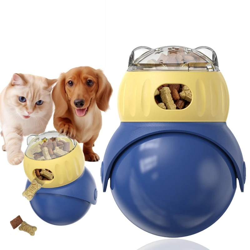 

Pet Snack Feeder Dog Food Dispenser Cat Interactive Toy Tumbler Leaky Food Ball Slowly Feeding Protects Stomach Pet Training Toy