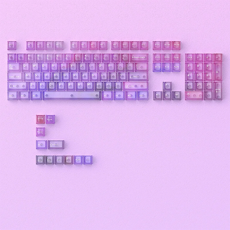Original height 115 keys Symphony crystal series PC transparent material sublimation keycap DIY