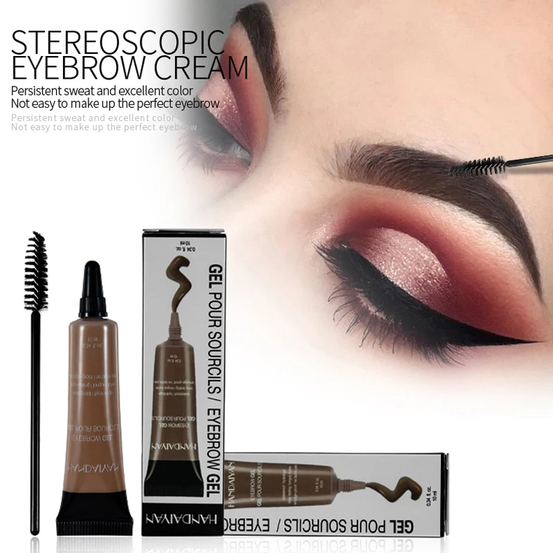 HANDAIYAN 6-color eyebrow balm with eyebrow brush, quick brow shaping, waterproof, and transfer-resistant High Pigment Cosmetics