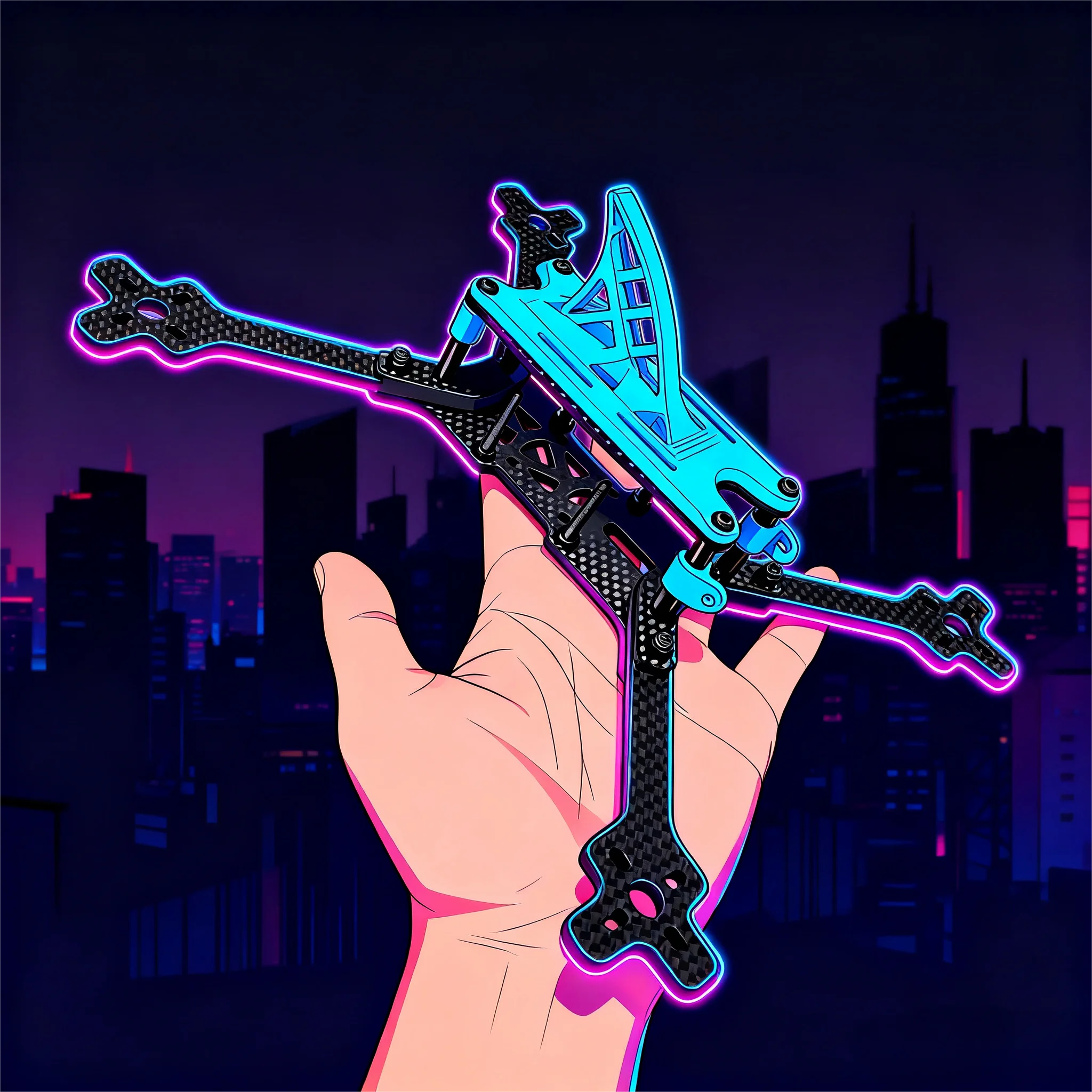 

HanNiu Source Two Open Source FPV Drone Frame Kit Carbon Fiber 5inch For O3 FPV Racing Drone Quadcopter Freestyle