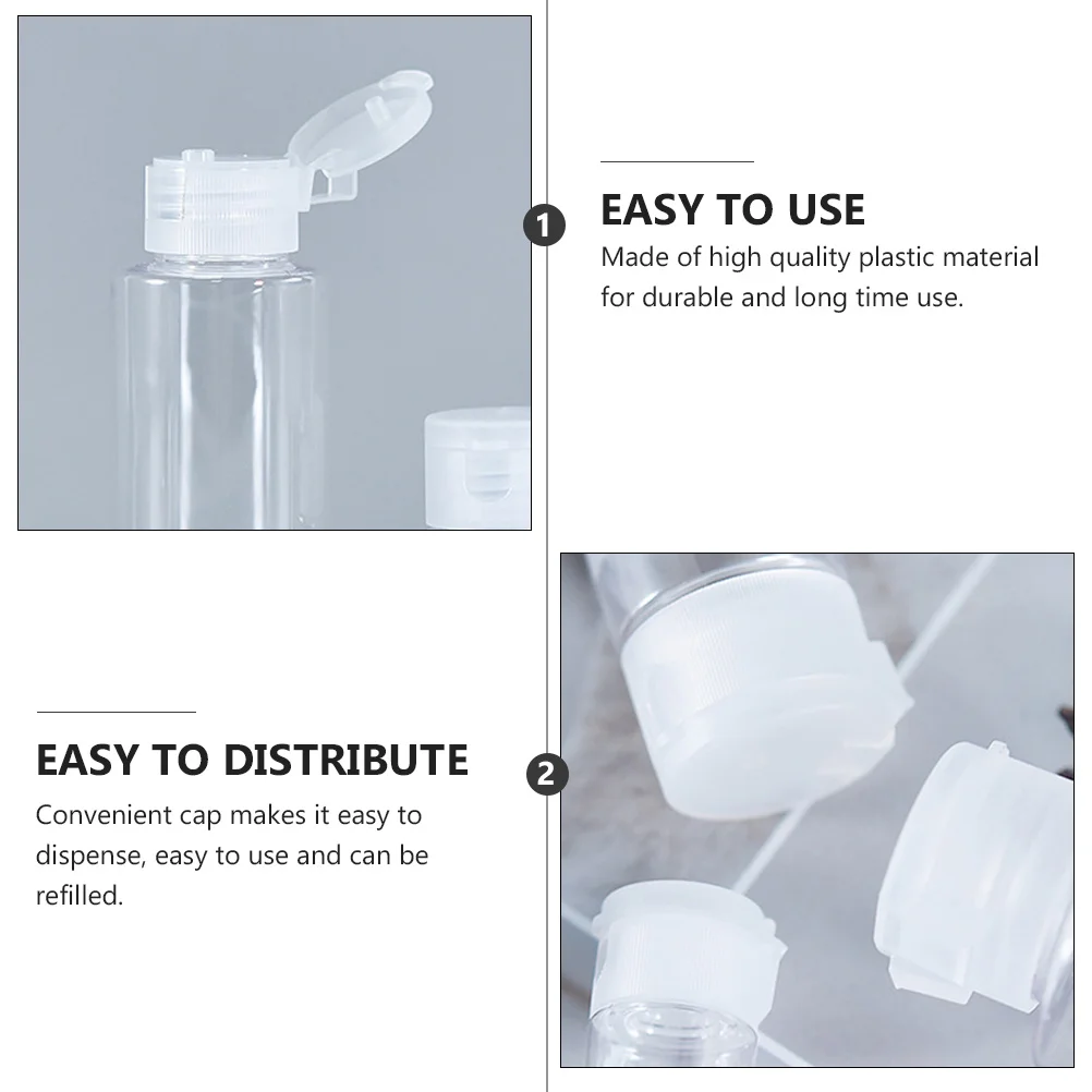 6 قطع من زجاجات الضغط البلاستيكية الشفافة القابلة لإعادة الملء للسفر لوشن شامبو وغسول الجسم والعناية بالبشرة والمكياج #4