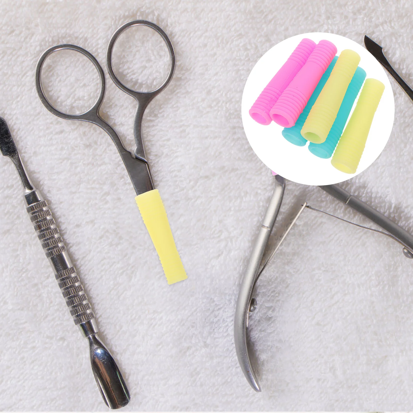 Tweezers Scissors Protection Non-slip Manicure Tool Covers Silicone Eyelash Caps Nail Tip Protector Head Case