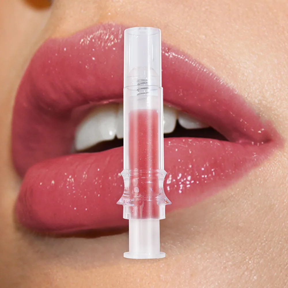 Bálsamo labial de recipiente exclusivo, maquiagem labial, hidratante, cosméticos de brilho labial de marca própria Claro