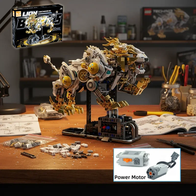 

Набор строительных блоков «Механический лев» с креативным моторным приводом и подвижными частями, конструктор MOC для взрослых и детей, подарок на день рождения