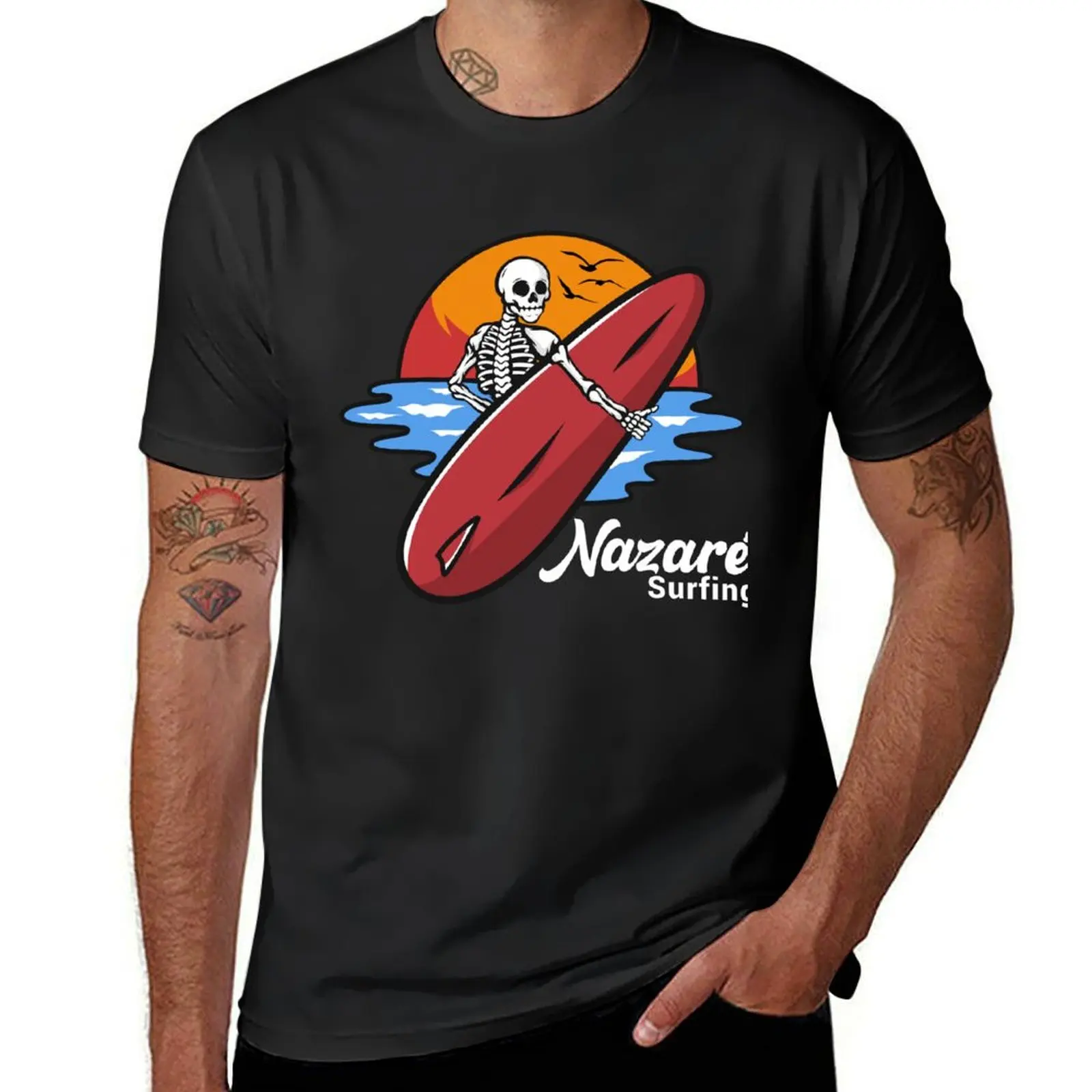 Nazare Surfing Portugal gift T-Shirt sublime tops summer clothes Short sleeve tee men