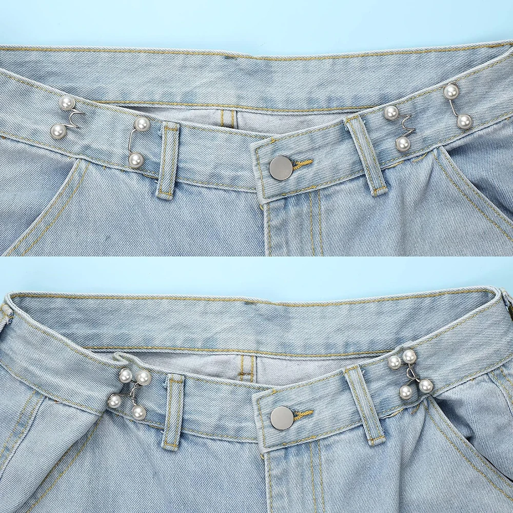 6Sets Jean Button Pins Verstelbare Gesp Extender Set Geen Naaien Vereist Broek Taille Tightener voor Jeans Jurk Fit Instant knop