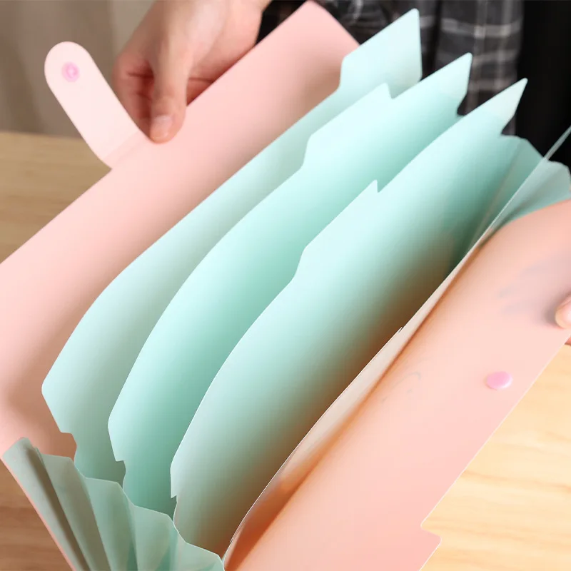 5pcs/lot A4 Accordion File Document Drawer Office Paper Organizer Large Capacity Storage Folder Bill Informationfiling Cabinet