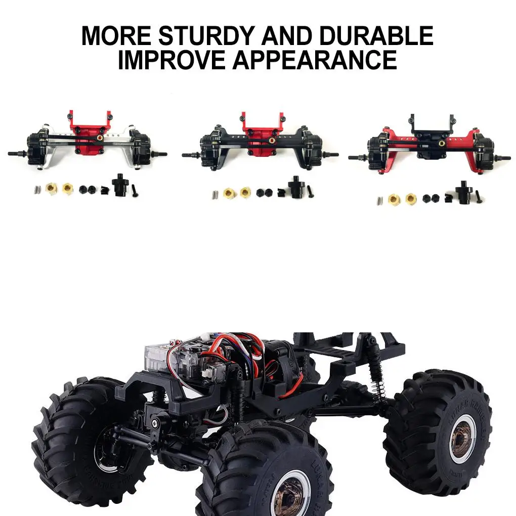 1pcs 1/24 As Roda Depan RC Upgrade Part Aluminium Alloy CNC As Roda Depan RC Untuk FMS FCX24 Suku Cadang Mobil RC Aksesoris Mobil RC Hitam