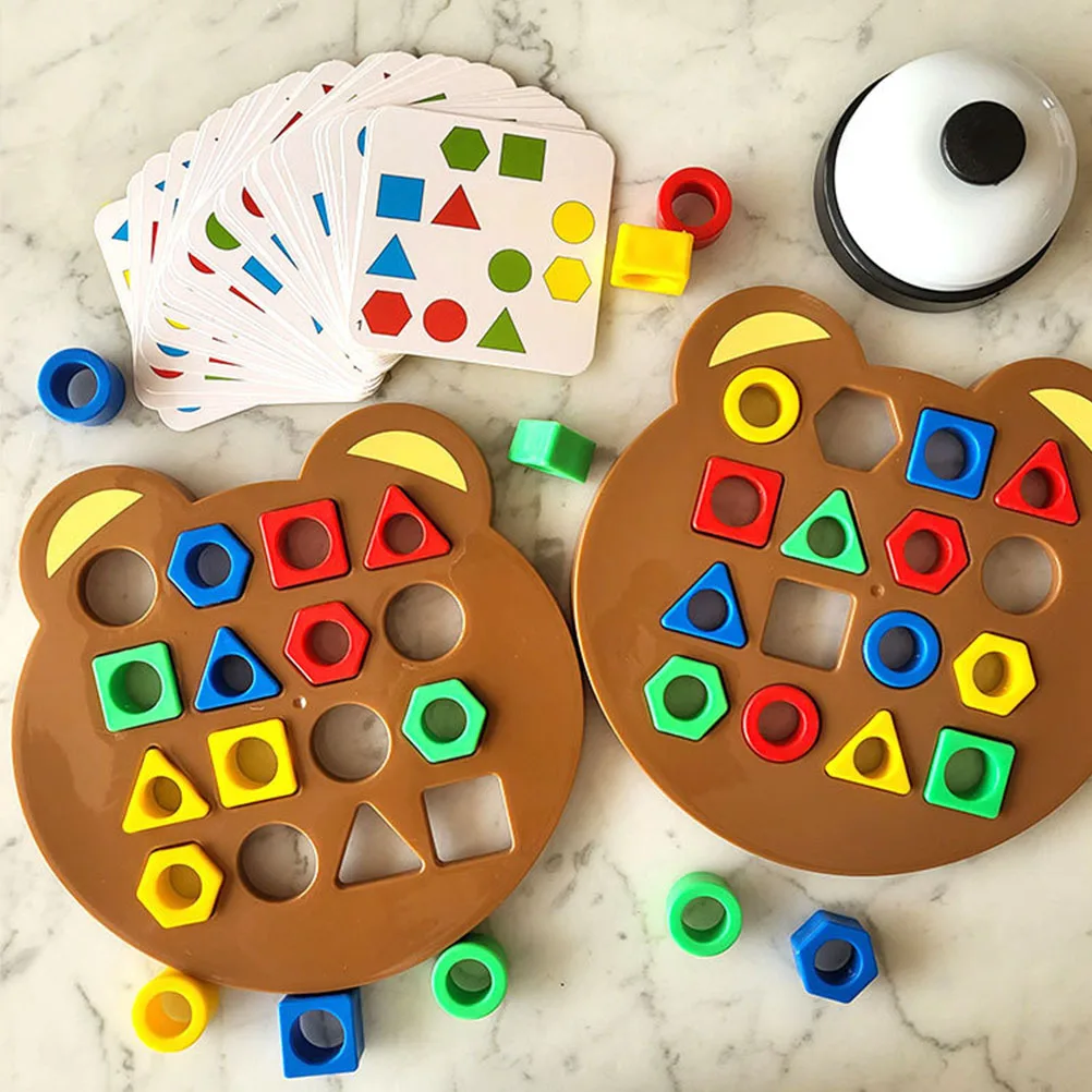 1 conjunto de jogo de tabuleiro de forma geométrica crianças cedo educacional para crianças 1-3 anos classificação cor correspondência brinquedo pré-escolar