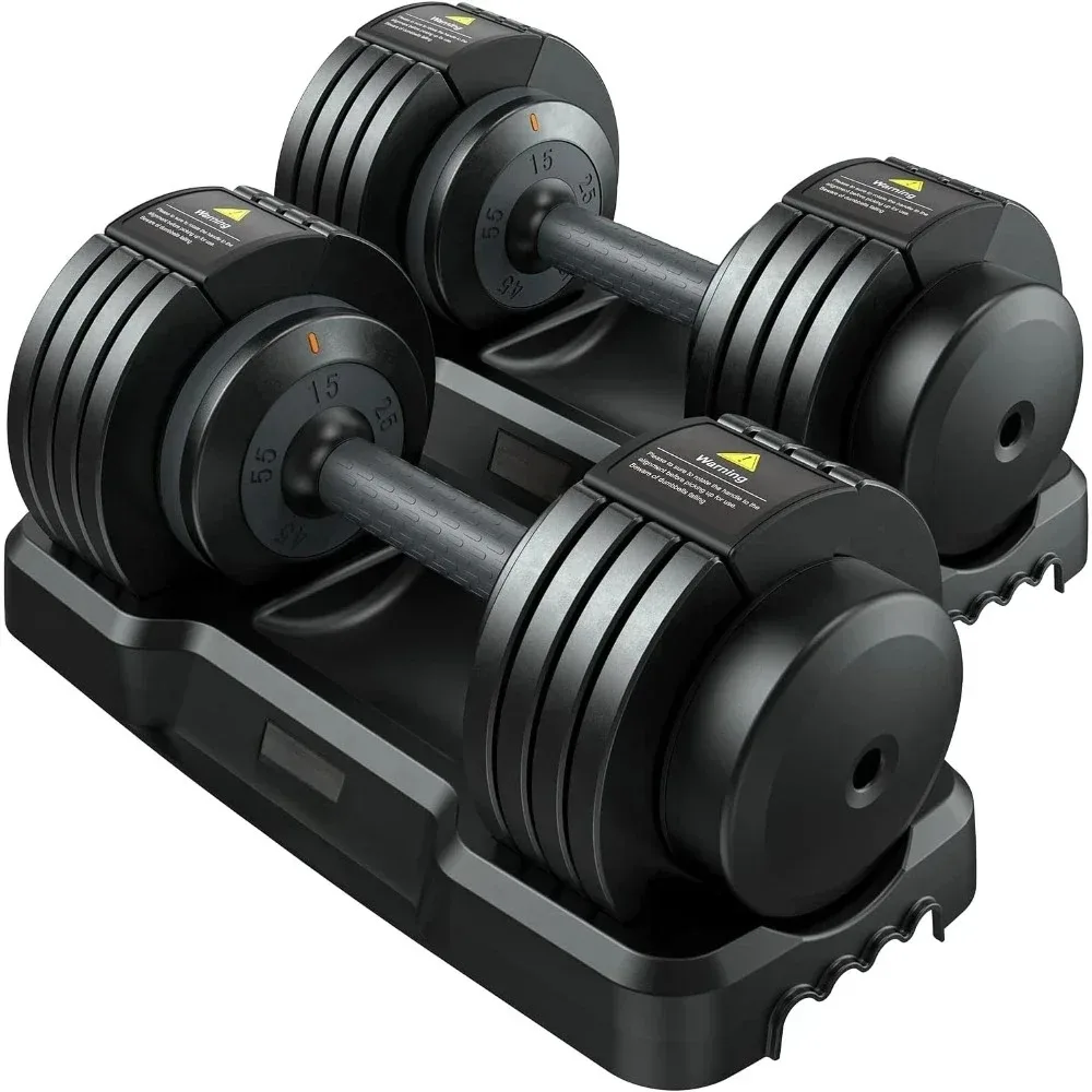 Adjustable Dumbbells Set of 2, 1-Sec Adjustable Weights, Adjustable Dumbbell Set with Anti-Slip Texture Handle,Fitness Dumbbells