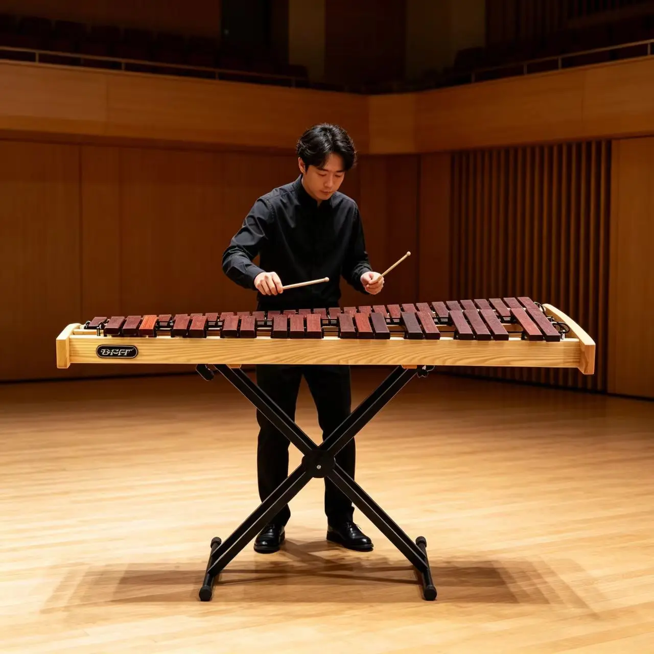 High Intensity Wooden Campus Xylophone DFX-AM49-2 4 Octave Percussion Instrument Foldable Design Adjustable Height For Teaching