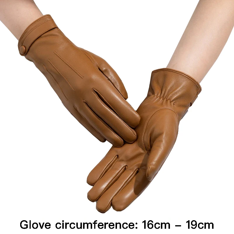 High quality winter genuine leather gloves for women hand warmer new 2024 cycling outdoor elegant gloves blue purple brown