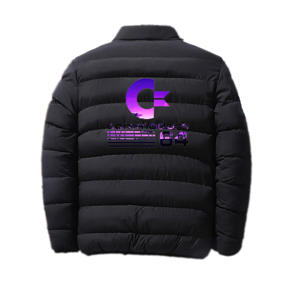 Commodore 64 2024 Printing Men C64 SID Amiga Retro 8-bit Autumn Winter New Slim Cotton-Padded Collar Zipper Design Jacket Tops